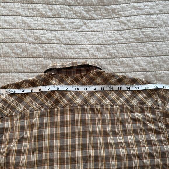 Patagonia Men's LG Brown Plaid Buckshot Shirt Soft Worn Feel Comfy Condition - Picture 12 of 14